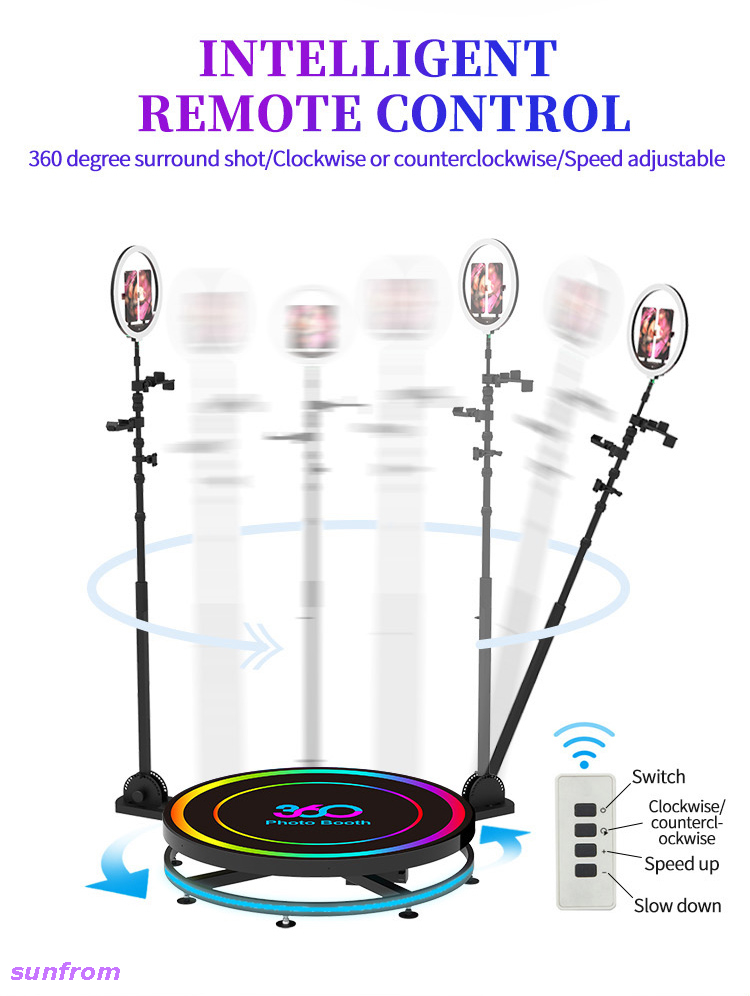 Cabine fotográfica 360 de vidro para festa na pista de dança, discoteca