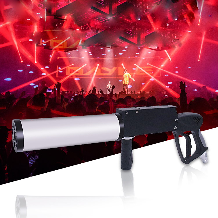 Efeitos especiais Dj Handheld Led Gun Rgb Jet Machine Stage CO2 Fog Coluna de gás Gun