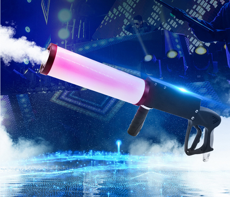 Efeitos especiais Dj Handheld Led Gun Rgb Jet Machine Stage CO2 Fog Coluna de gás Gun