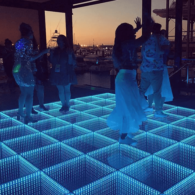 Espelho 3D LED para pista de dança à prova d'água com fio