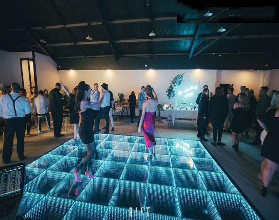 Espelho 3D LED para pista de dança à prova d'água com fio