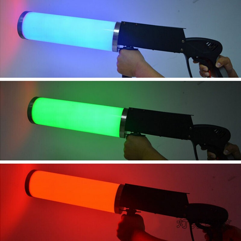 Efeitos especiais Dj Handheld Led Gun Rgb Jet Machine Stage CO2 Fog Coluna de gás Gun